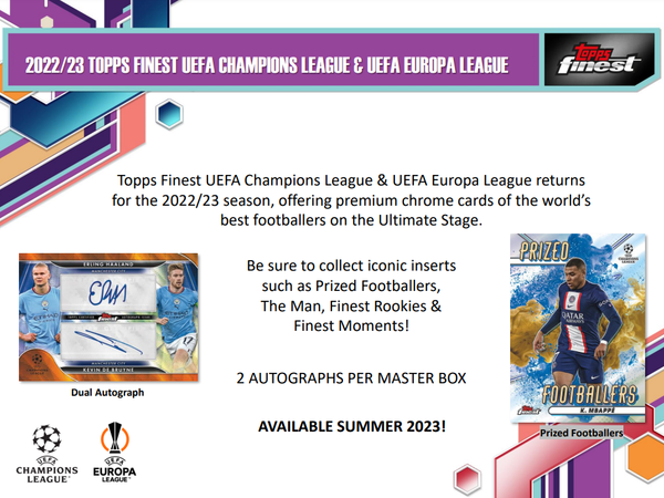 *  2022/23 Topps UEFA Club Competitions Finest Soccer Hobby 8 Box Case 'Serial #s' GB # 4