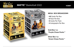 2022/23 Wild Card Matte Gold & Silver Basketball 2 Mega Boxes